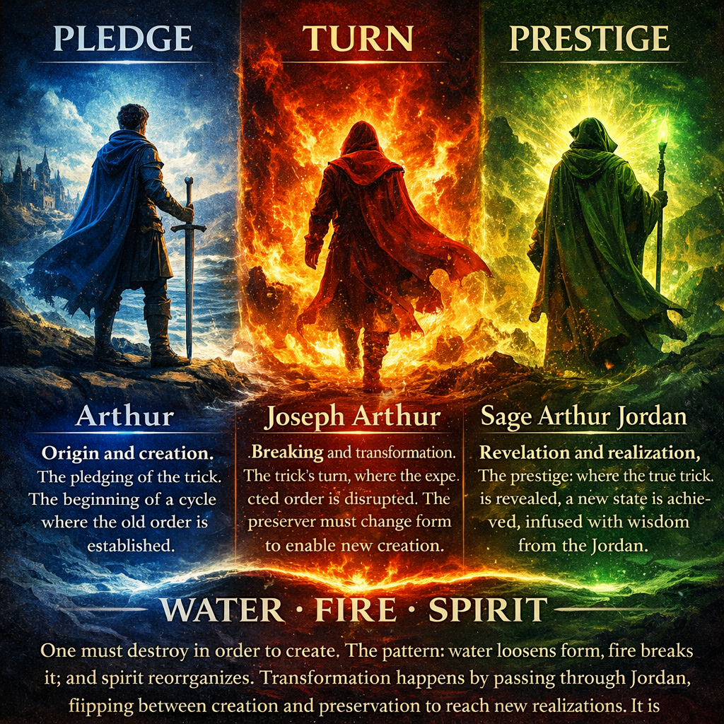 Pledge · Turn · Prestige — Water · Fire · Spirit